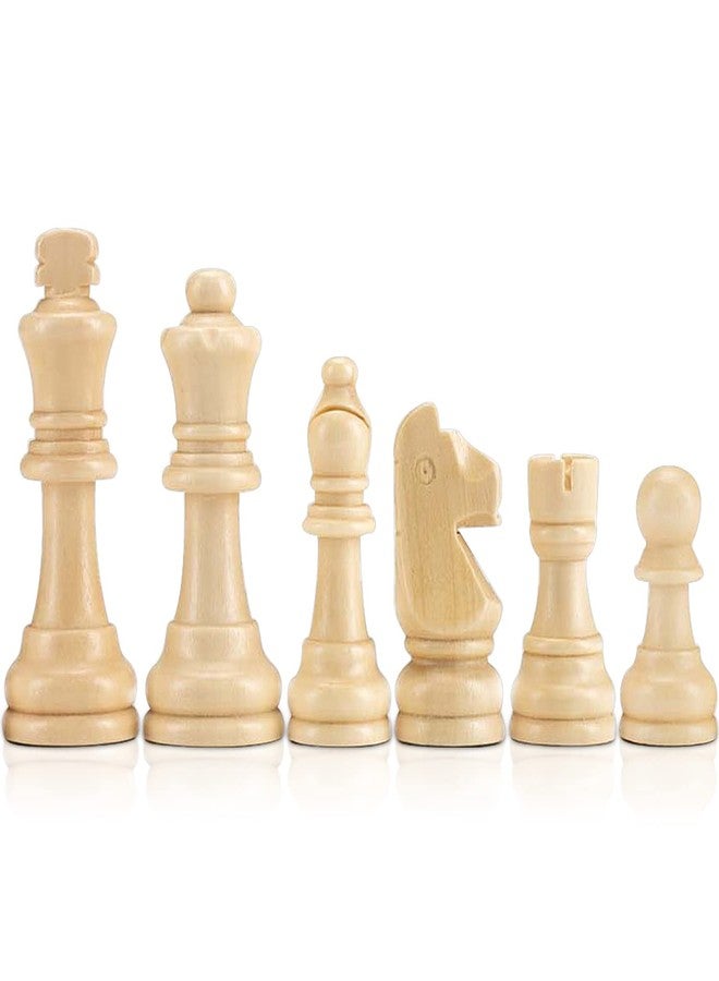 AMEROUS Wooden Chess Pieces Only, Staunton Style Wood Chessmen with 3.15" King - Storage Bag - Gift Packed Box, Tournament Chess Game Pawns for Replacement of Missing Pieces - Image 2
